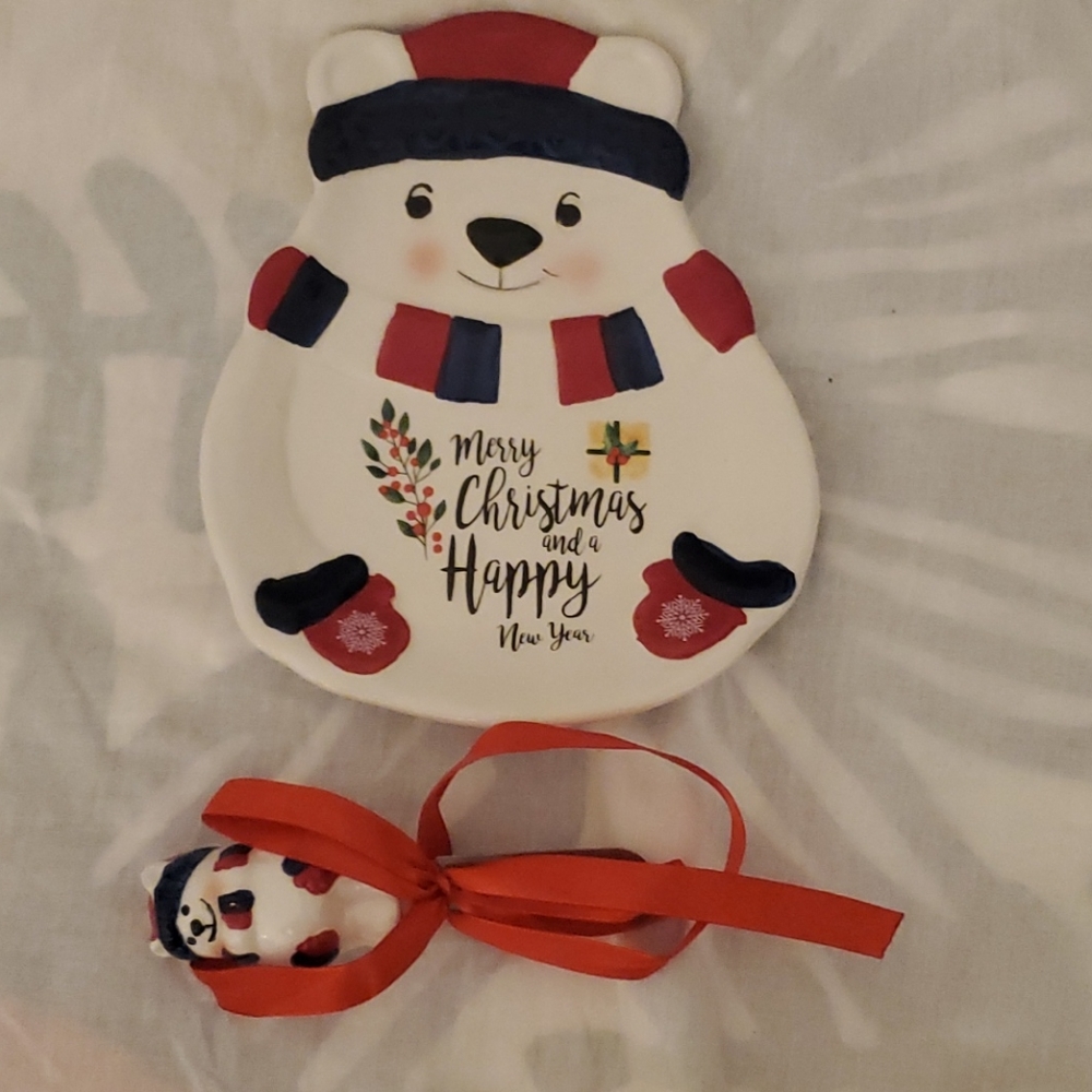 💌Snowman cheese  plate and knife serving set